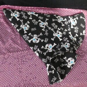 Handmade Black Witch's Hat | Skull and Crossbone Print